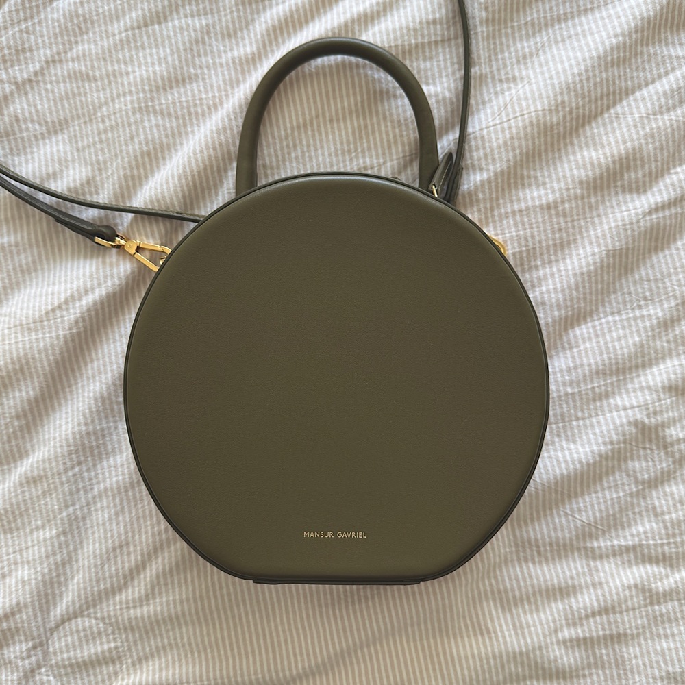 Mansur Gavriel circle bag in olive green